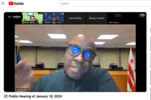 Zoning Chair Anthony Hood at January 18, 2024 Zoning Hearing