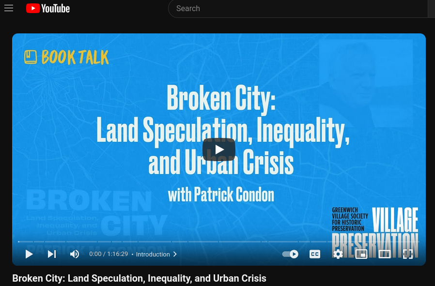 Broken City: Land Speculation, Inequality, and Urban Crisis